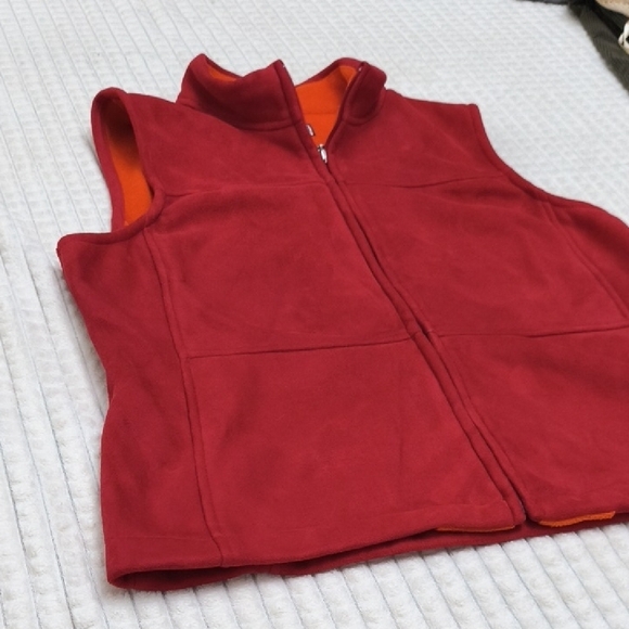 Columbia Red Fleece Vest with Orange Accents - Picture 5 of 14